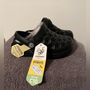 NWT Joybees Toddler Varsity Lined Clogs Black Size C10
